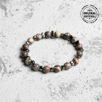 Sertifikalı Osmanlı Jasper ve Hematit Doğal Taş Bileklik Modeli - Osmanlı Doğaltaş