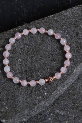 Sertifikalı Pembe Kuvars Ametist ve Hematit Bileklik - 3