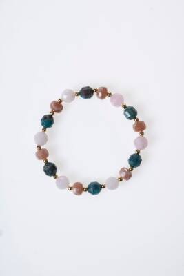 Sertifikalı Pembe Kuvars, Apatit, Güneş Taşı, Hematit Doğal Taş Bileklik (SK:284) - 6