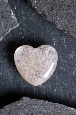 Sertifikalı Pembe Kuvars Kalp - Osmanlı Doğal Taş