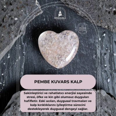 Sertifikalı Pembe Kuvars Kalp - 2