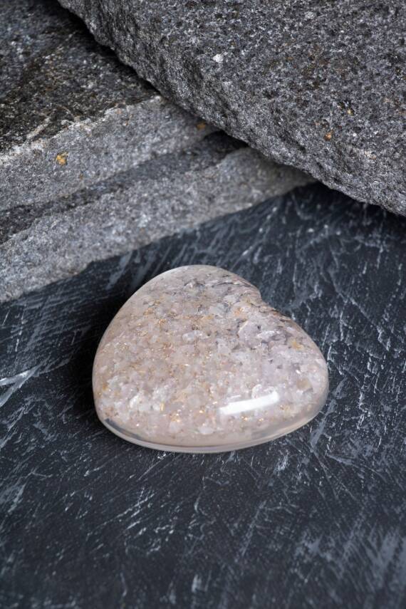 Sertifikalı Pembe Kuvars Kalp - 3