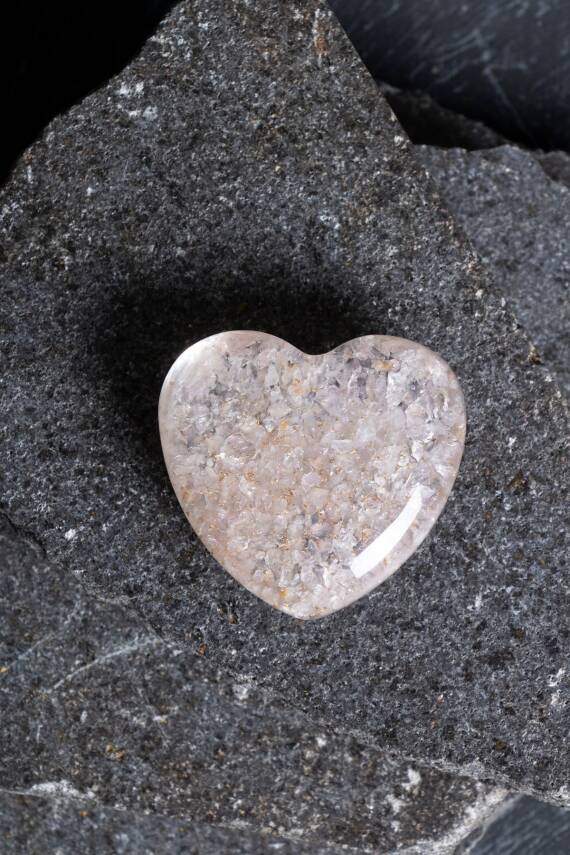 Sertifikalı Pembe Kuvars Kalp - 4