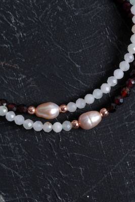 Sertifikalı Pembe Kuvars, Lal, Amazonit, Sitrin, Ametist, Güneş Taşı, Lapis, İnci Doğal Taş Kolye - Osmanlı Doğaltaş