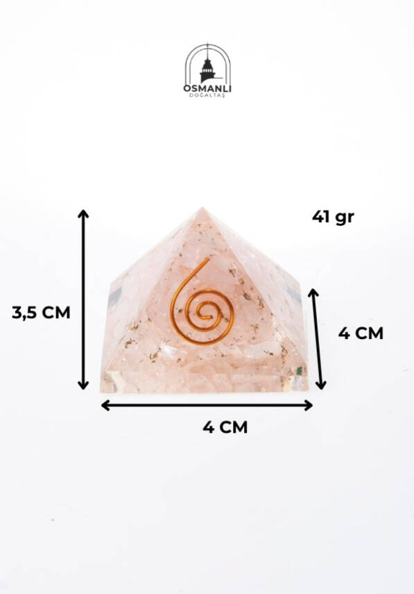 Sertifikalı Pembe kuvars Piramit - 5