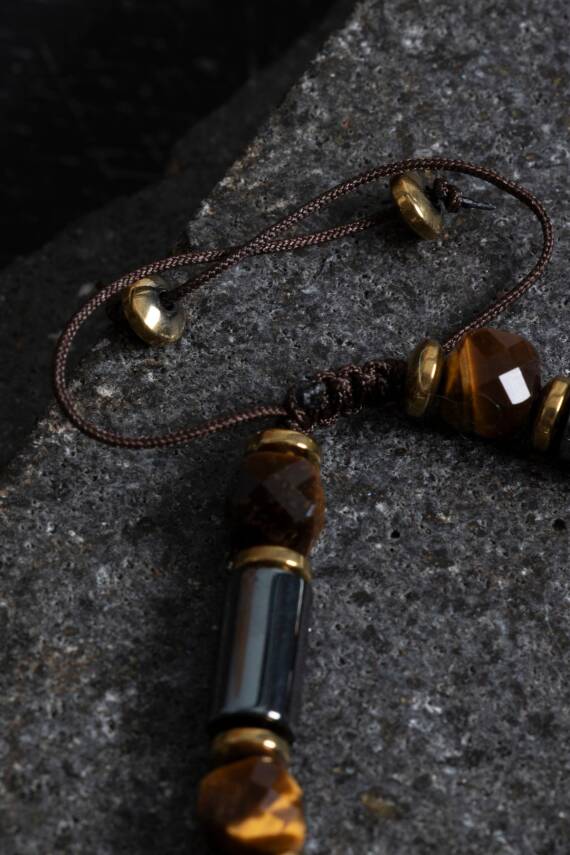 Sertifikalı Pembe Kuvars ve Hematit Doğal Taş Bileklik - 3