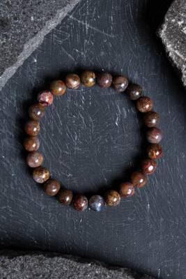 Sertifikalı Pitersit Doğal Taş Bileklik-8 mm (SK:200) - Osmanlı Doğal Taş