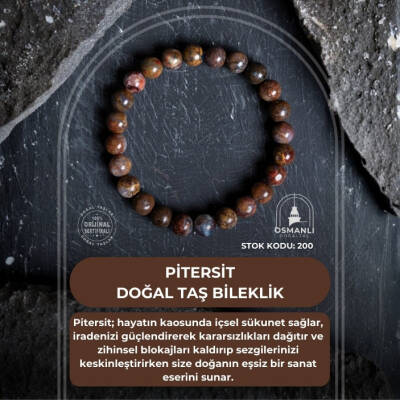 Sertifikalı Pitersit Doğal Taş Bileklik-8 mm (SK:200) - 2