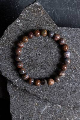 Sertifikalı Pitersit Zirkon Aparatlı Doğal Taş Bileklik-8 mm (SK:204) - Osmanlı Doğal Taş