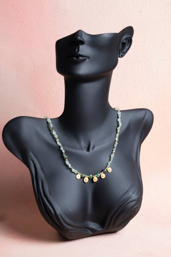 Sertifikalı Prehnit, Anyolit Doğal Taş Kolye (SK:249) - 3