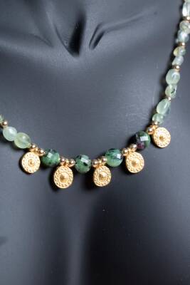 Sertifikalı Prehnit, Anyolit Doğal Taş Kolye (SK:249) - 4