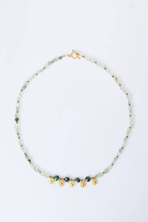 Sertifikalı Prehnit, Anyolit Doğal Taş Kolye (SK:249) - 6