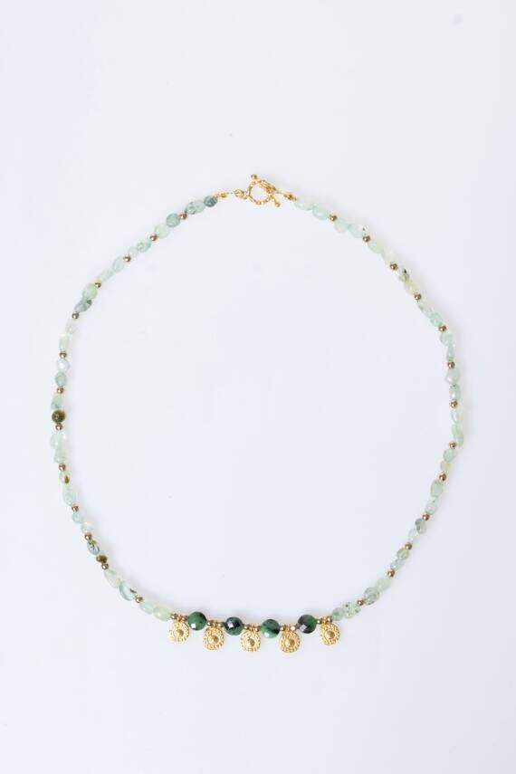 Sertifikalı Prehnit, Anyolit Doğal Taş Kolye (SK:249) - 6