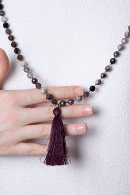 Sertifikalı Renkli Turmalin Elmas Kesim Fasetli Doğal Taş Tesbih Kolye 99luk - 8mm (SK:407) - 4