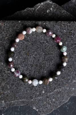 Sertifikalı Renkli Turmalin, Opal Doğal Taş Bileklik (SK:402) - Osmanlı Doğal Taş