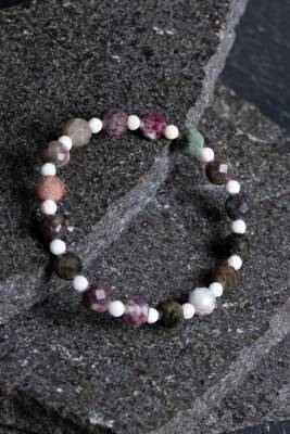 Sertifikalı Renkli Turmalin, Opal Doğal Taş Bileklik (SK:402) - 4