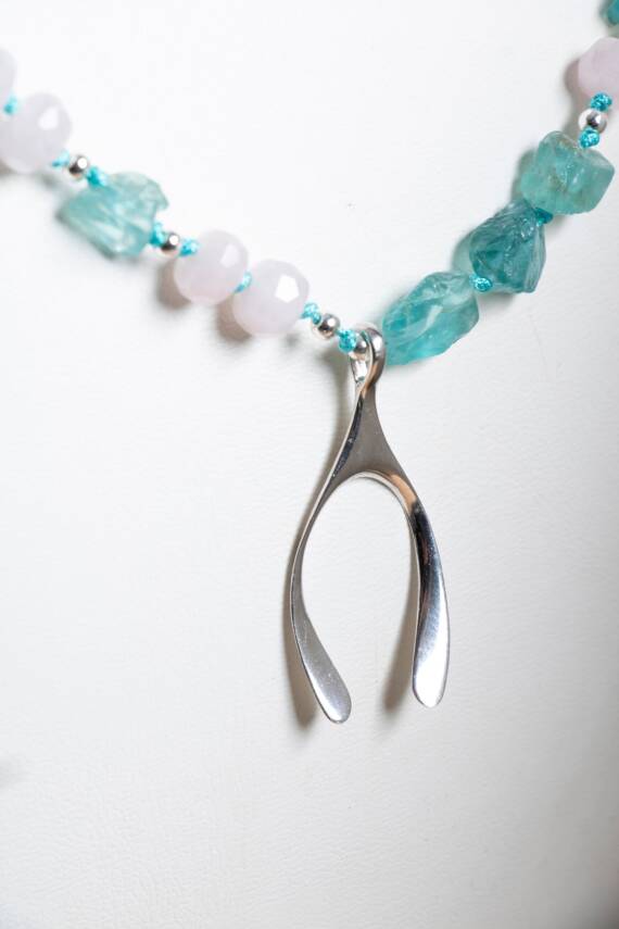 Sertifikalı Rodokrosit, Pembe Kuvars, Hematit Doğal Taş Kolye - 4