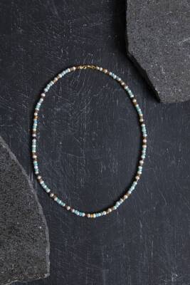 Sertifikalı Rodokrozit, Turkuaz Gümüş Kapama Doğal Taş Kolye - 2