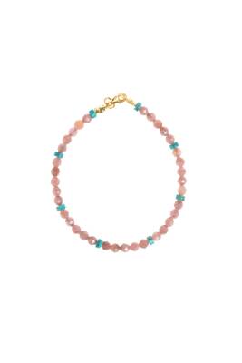 Sertifikalı Rodokrozit, Turkuaz Gümüş Kapama Doğal Taş Set - Osmanlı Doğaltaş