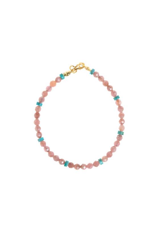 Sertifikalı Rodokrozit, Turkuaz Gümüş Kapama Doğal Taş Set - 1