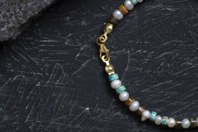 Sertifikalı Rodokrozit, Turkuaz Gümüş Kapama Doğal Taş Set - 9