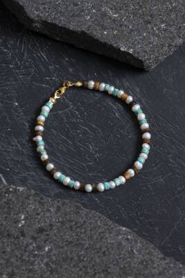 Sertifikalı Rodokrozit, Turkuaz Gümüş Kapama Doğal Taş Set - 10