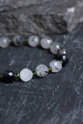 Sertifikalı Rutilli Kuvars, Yeşim Doğal Taş Bileklik (SK:399) - 4