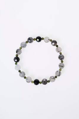 Sertifikalı Rutilli Kuvars, Yeşim Doğal Taş Bileklik (SK:399) - 5