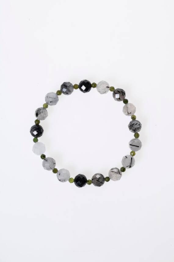 Sertifikalı Rutilli Kuvars, Yeşim Doğal Taş Bileklik (SK:399) - 5