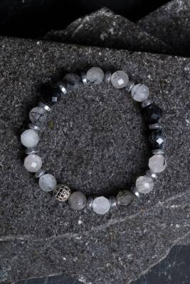 Sertifikalı Rutilli Kuvars Zirkon Aparatlı Doğal Taş Bileklik (SK:400) - Osmanlı Doğal Taş