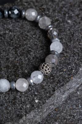 Sertifikalı Rutilli Kuvars Zirkon Aparatlı Doğal Taş Bileklik (SK:400) - 4