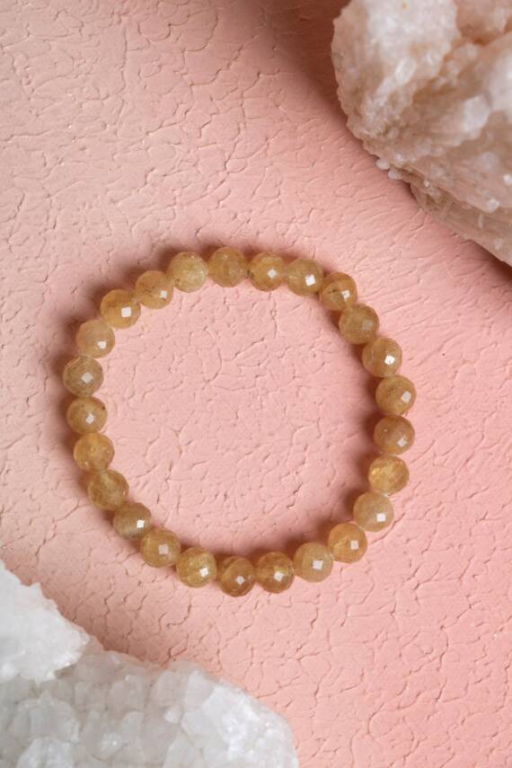 Sertifikalı Sarı Apatit Doğal Taş Bileklik (SK:378) - 1