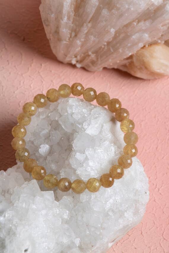 Sertifikalı Sarı Apatit Doğal Taş Bileklik (SK:378) - 4