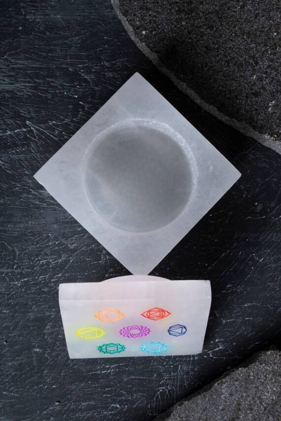 Sertifikalı Selenit Çakra Motifli Takı Kutusu - 2