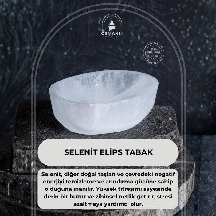 Sertifikalı Selenit Elips Tabak no.2 - 2