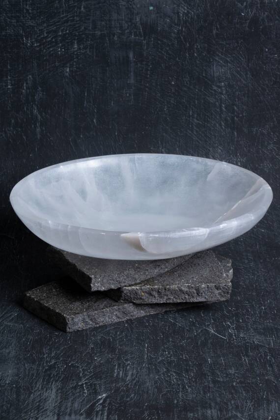 Sertifikalı Selenit Elips Tabak no.7 - 4