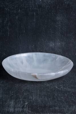 Sertifikalı Selenit Elips Tabak no.7 - Osmanlı Doğal Taş