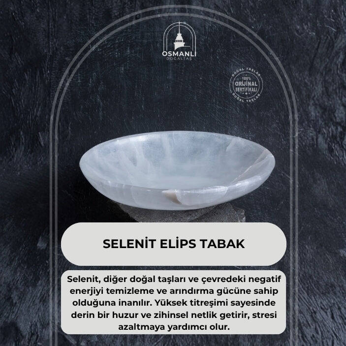 Sertifikalı Selenit Elips Tabak no.7 - 2