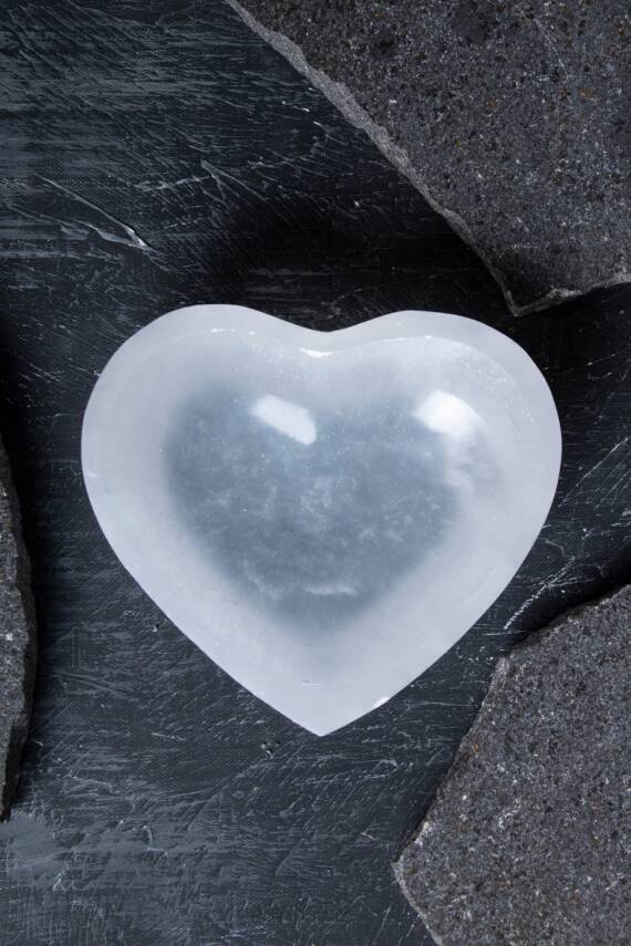 Sertifikalı Selenit Kalp Tabak no.3 - 2