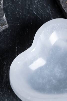 Sertifikalı Selenit Kalp Tabak no.3 - 3