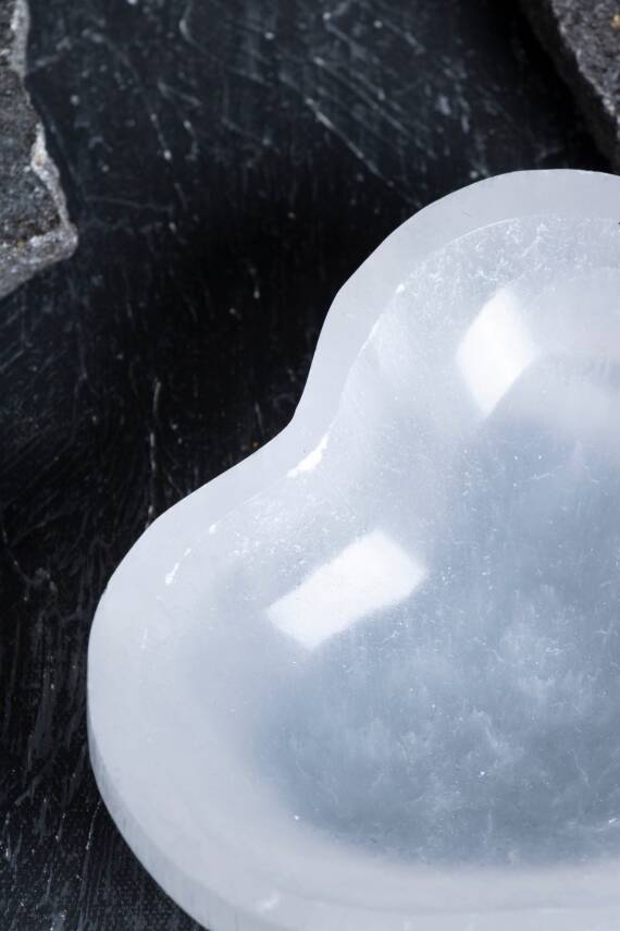 Sertifikalı Selenit Kalp Tabak no.3 - 3