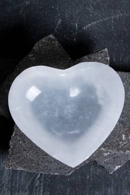 Sertifikalı Selenit Kalp Tabak no.3 - 4