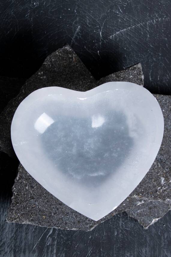 Sertifikalı Selenit Kalp Tabak no.3 - 4
