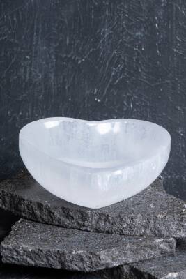 Sertifikalı Selenit Kalp Tabak no.3 - 3