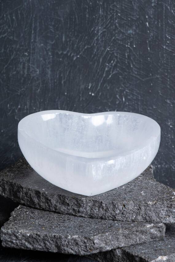 Sertifikalı Selenit Kalp Tabak no.3 - 3