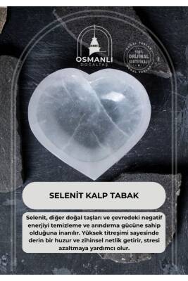 Sertifikalı Selenit Kalp Tabak no.4 - Osmanlı Doğal Taş