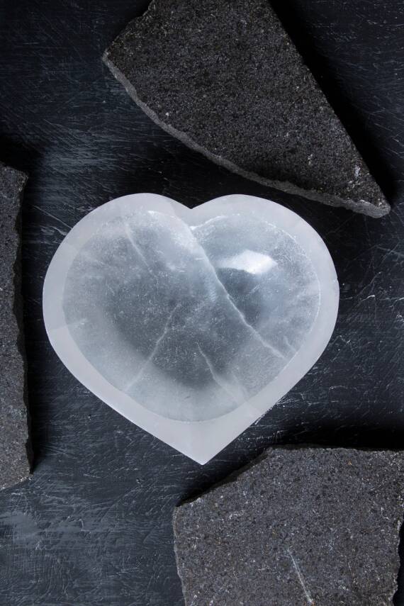 Sertifikalı Selenit Kalp Tabak no.4 - 3