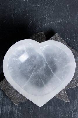 Sertifikalı Selenit Kalp Tabak no.4 - Osmanlı Doğal Taş