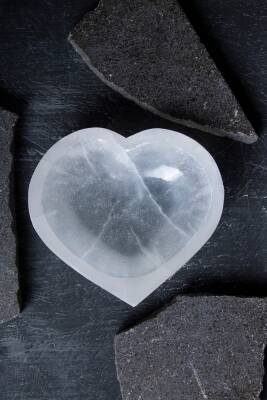 Sertifikalı Selenit Kalp Tabak no.4 - 5