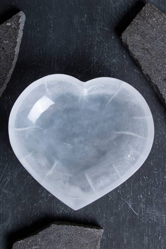 Sertifikalı Selenit Kalp Tabak no.5 - 1